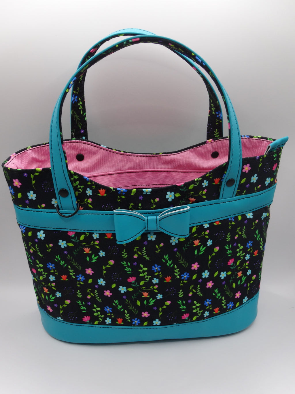 Teal Floral Rachel Handbag