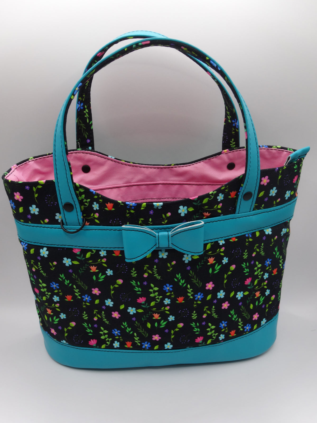Teal Floral Rachel Handbag