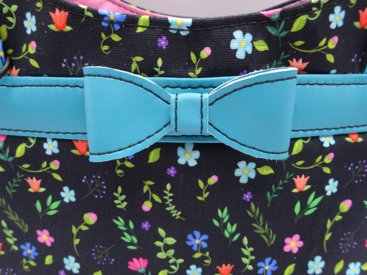 Teal Floral Rachel Handbag