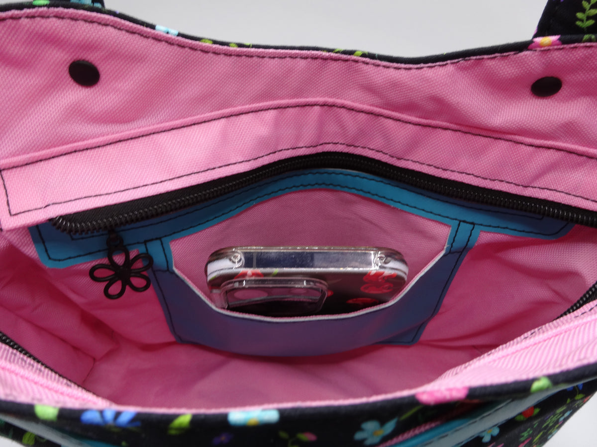 Teal Floral Rachel Handbag