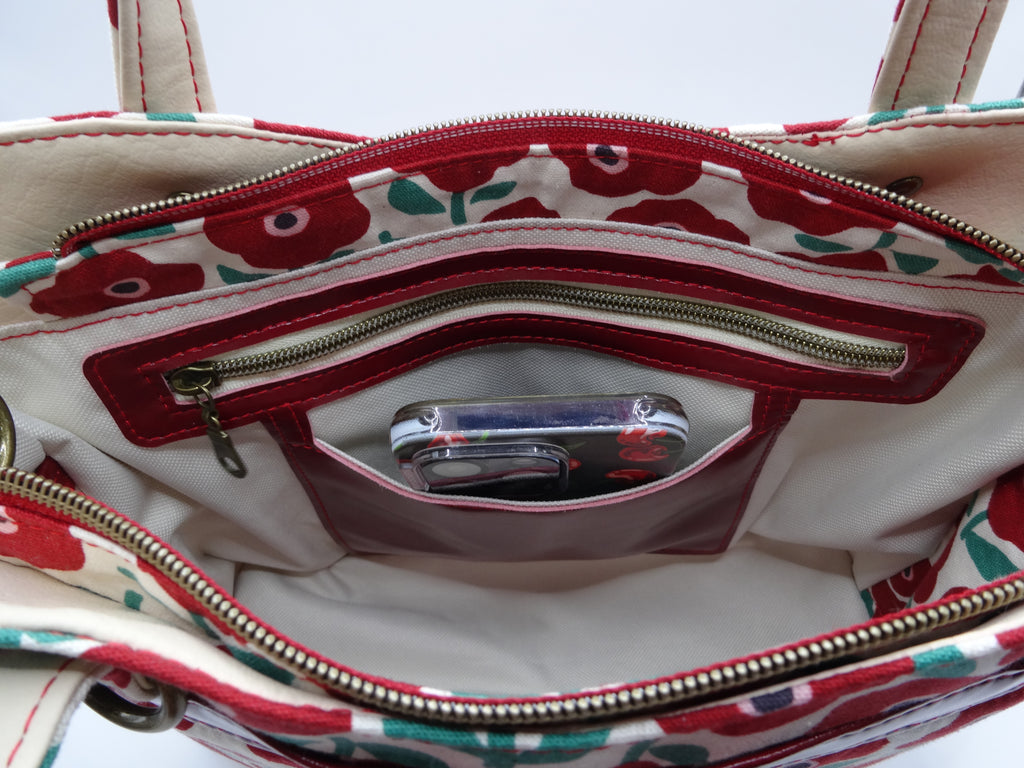 Red Floral Rachel Handbag