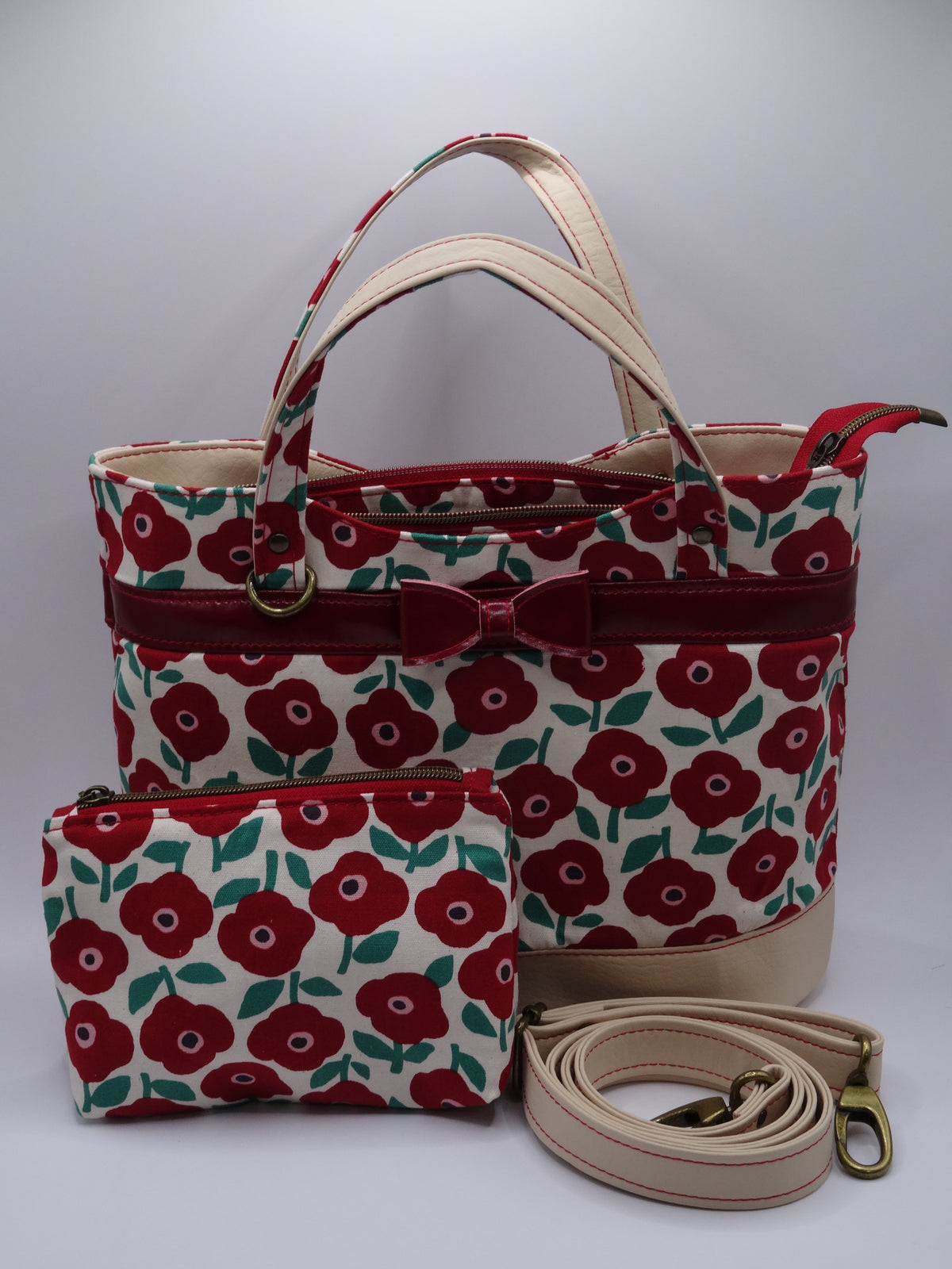Red Floral Rachel Handbag
