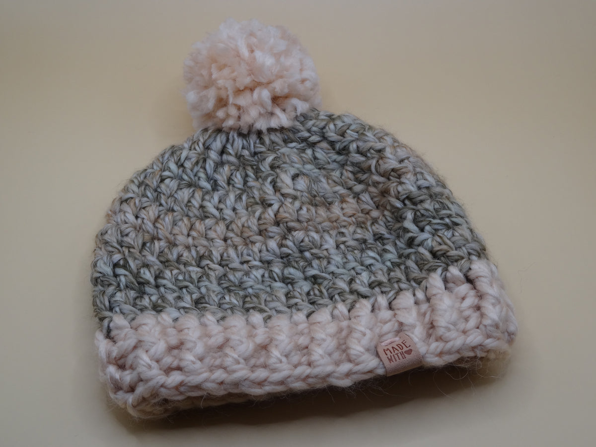 Crocheted Hat - Blush multi-color