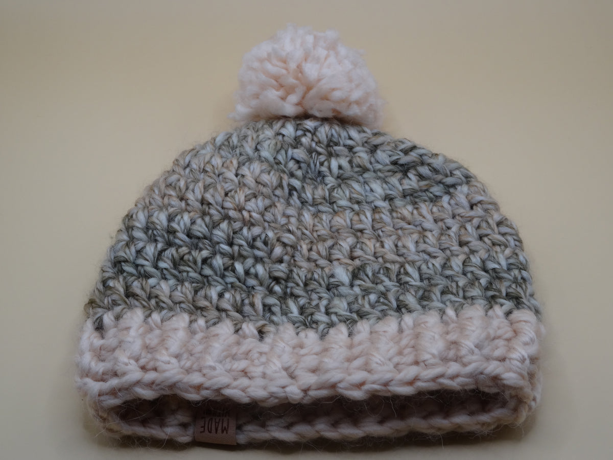 Crocheted Hat - Blush multi-color