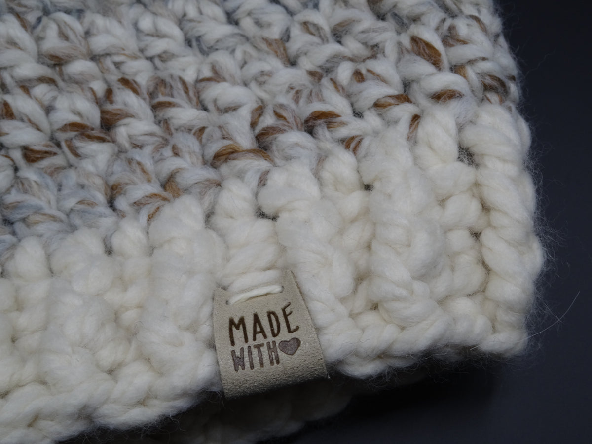 Crocheted Hat - Cream/Neutral multi-color