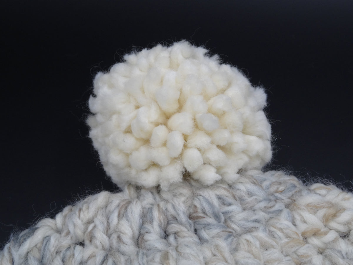 Crocheted Hat - Cream/Neutral multi-color
